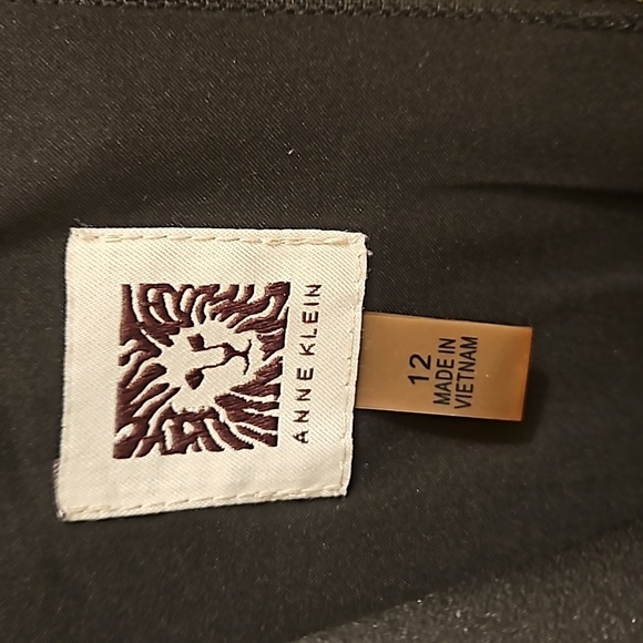 💕ANNE KLEIN💕 Double Breasted Tuxedo Blazer Dress ~ Black 12 - Picture 16 of 16